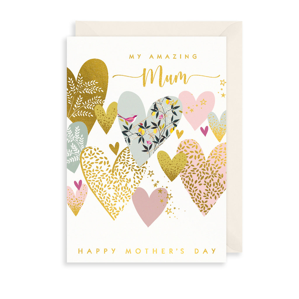 Mother's Day Hearts Greetings Card The Art File
