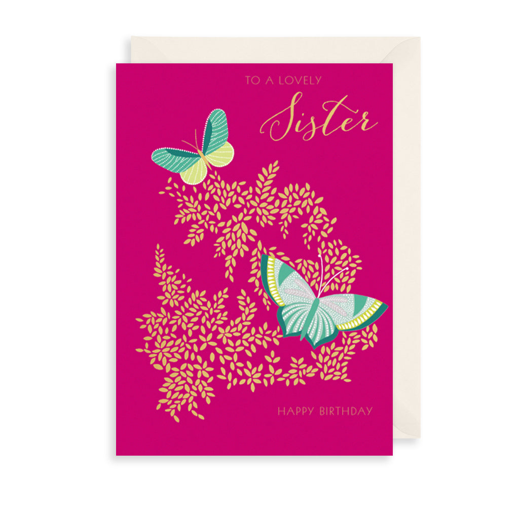 Butterfly Sister Greetings Card The Art File