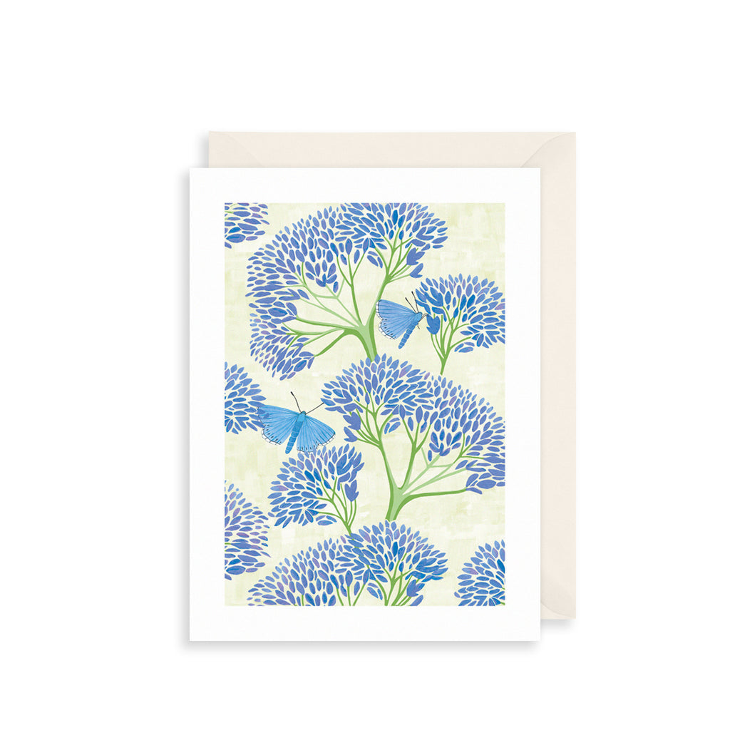 Blue Blooms Greetings Card The Art File