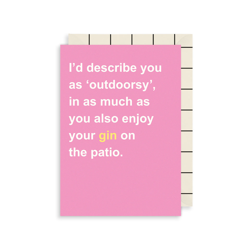 Gin on the Patio Greetings Card The Art File