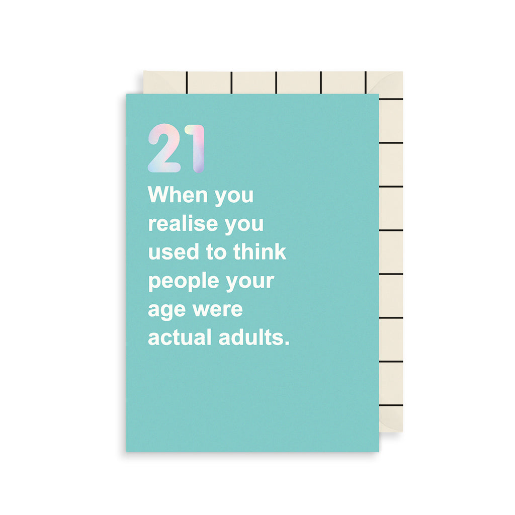 21, Actual Adults Greetings Card The Art File