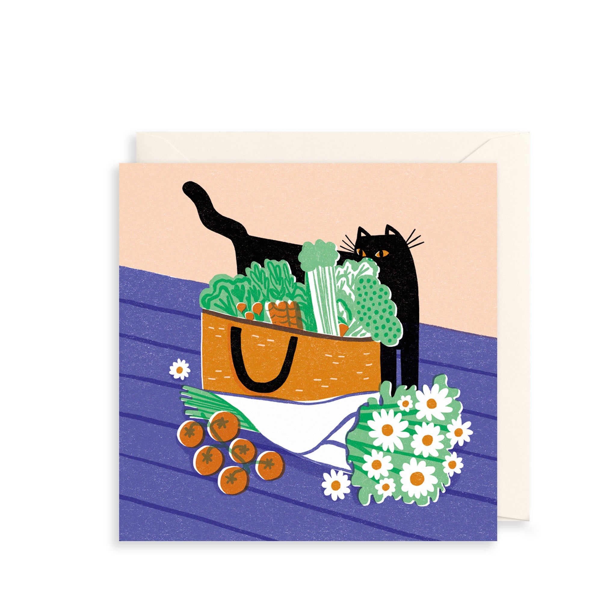 Tuxedo Cat & Groceries Everyday Card