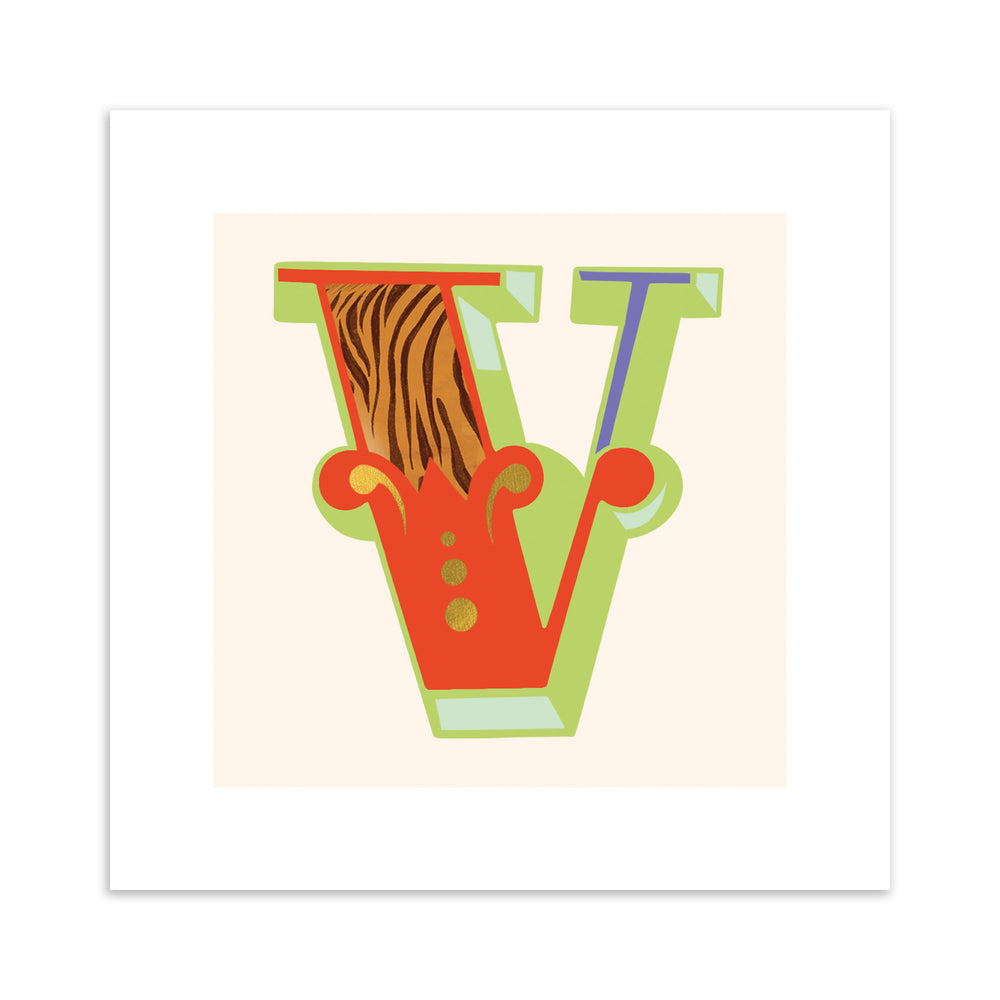 V Alphabet Art Print | Wall Art Print | The Art File