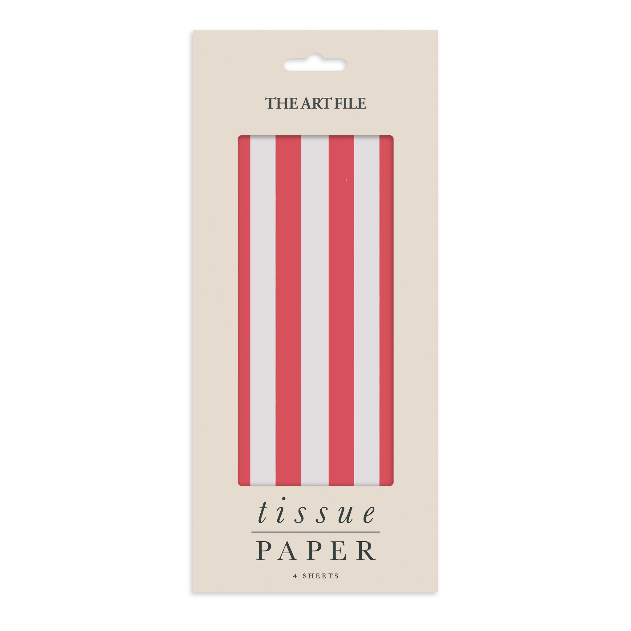Red & White Striped Tissue Paper | 4 Sheets