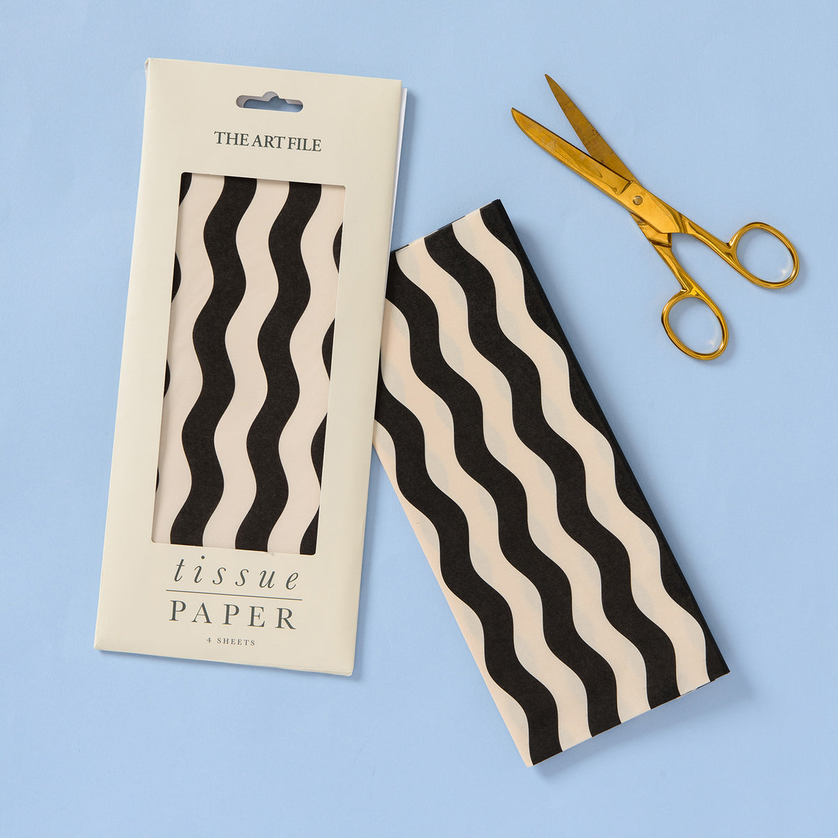 Black Waves Tissue Paper | 4 Sheets