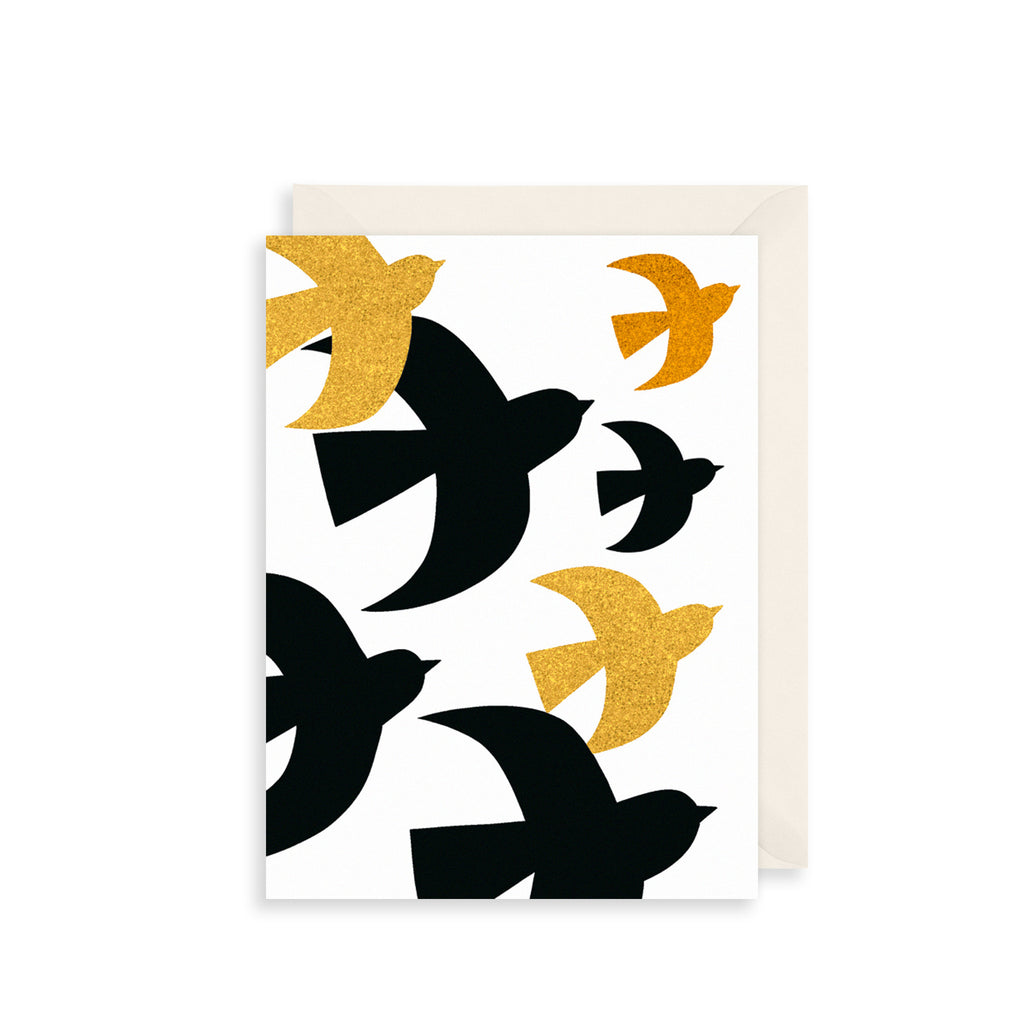 Golden Flock Greetings Card The Art File