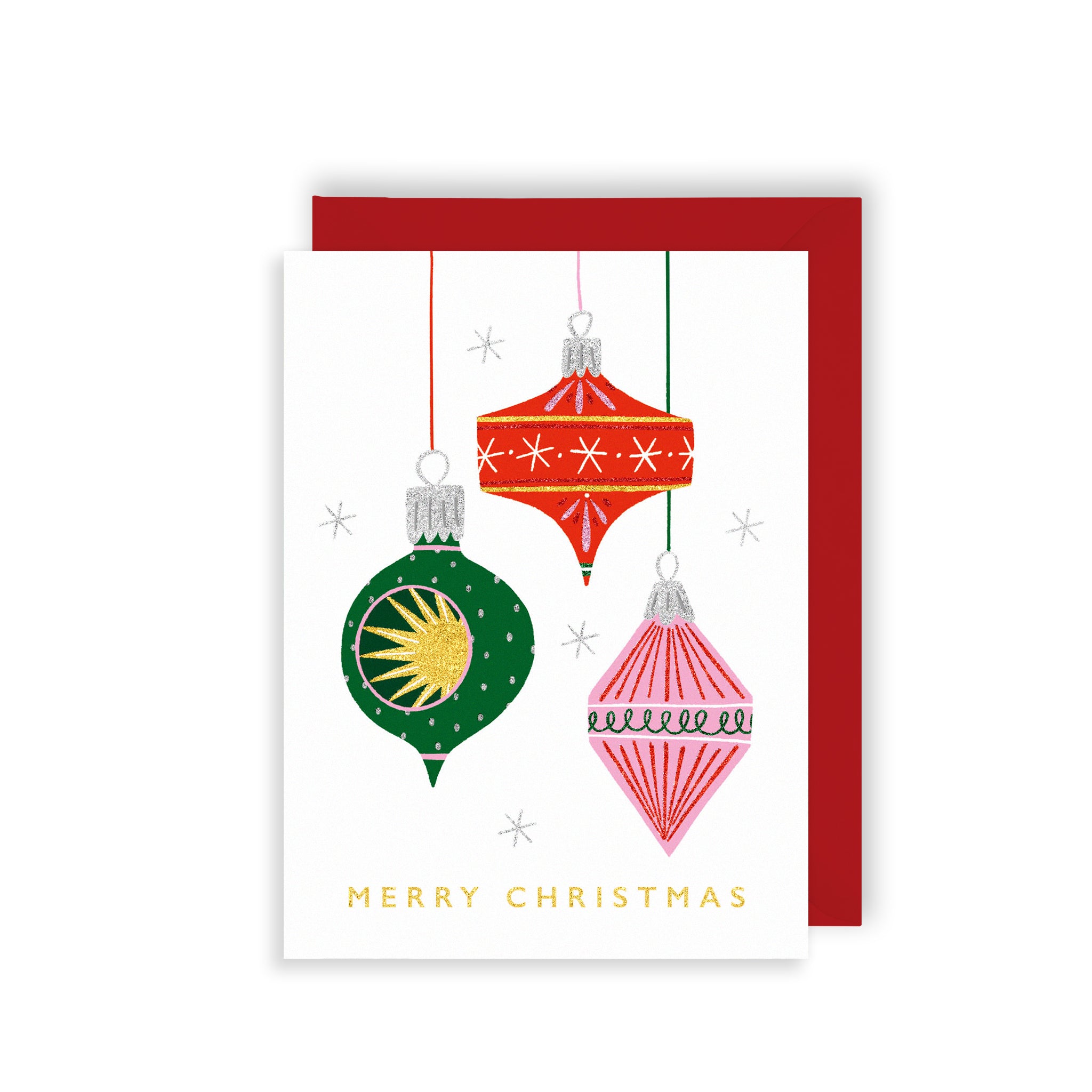 Vintage Baubles Christmas Card