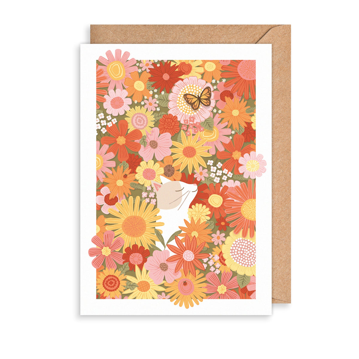 Cat Amongst Flowers Everyday Card