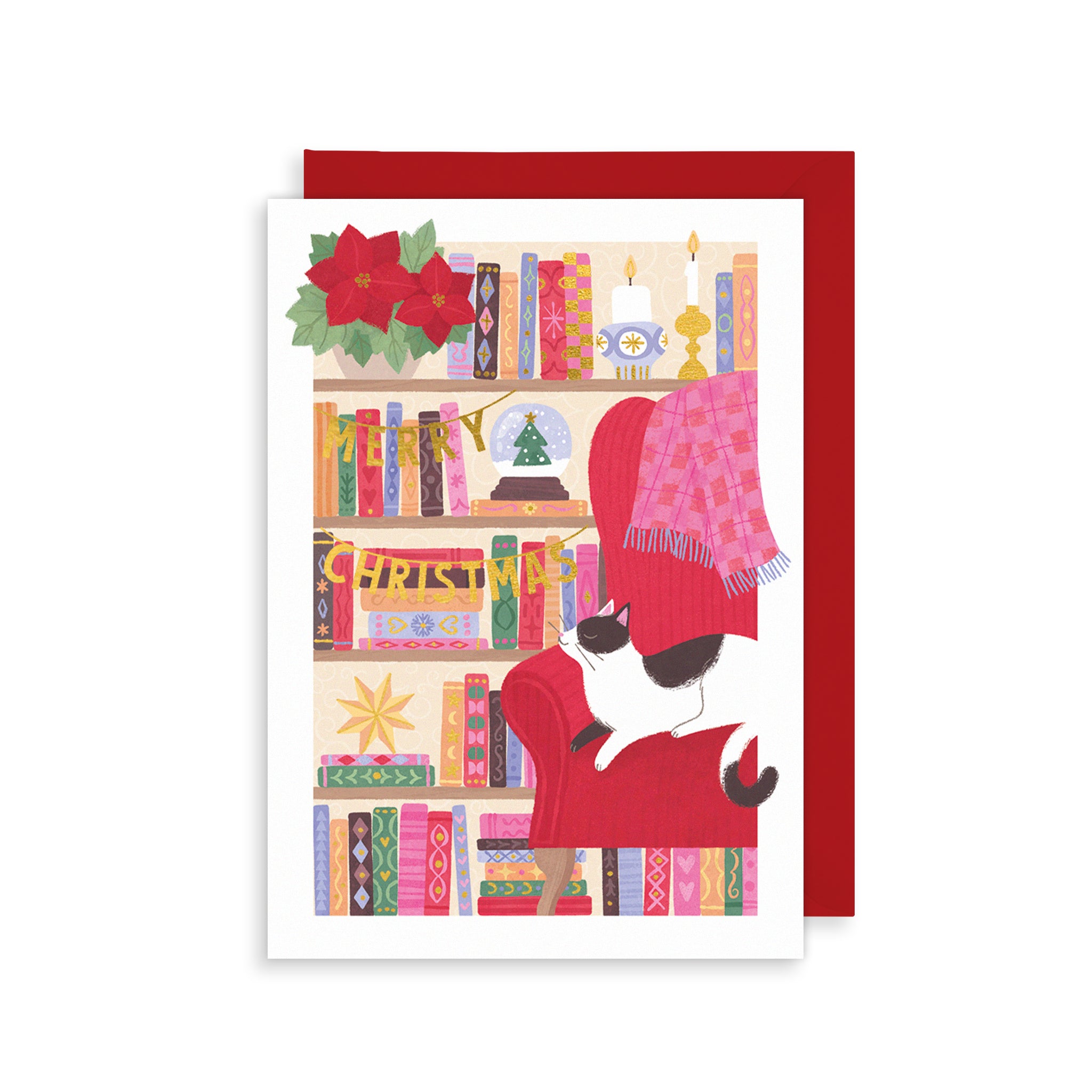 Cosy Cat Single Christmas Card