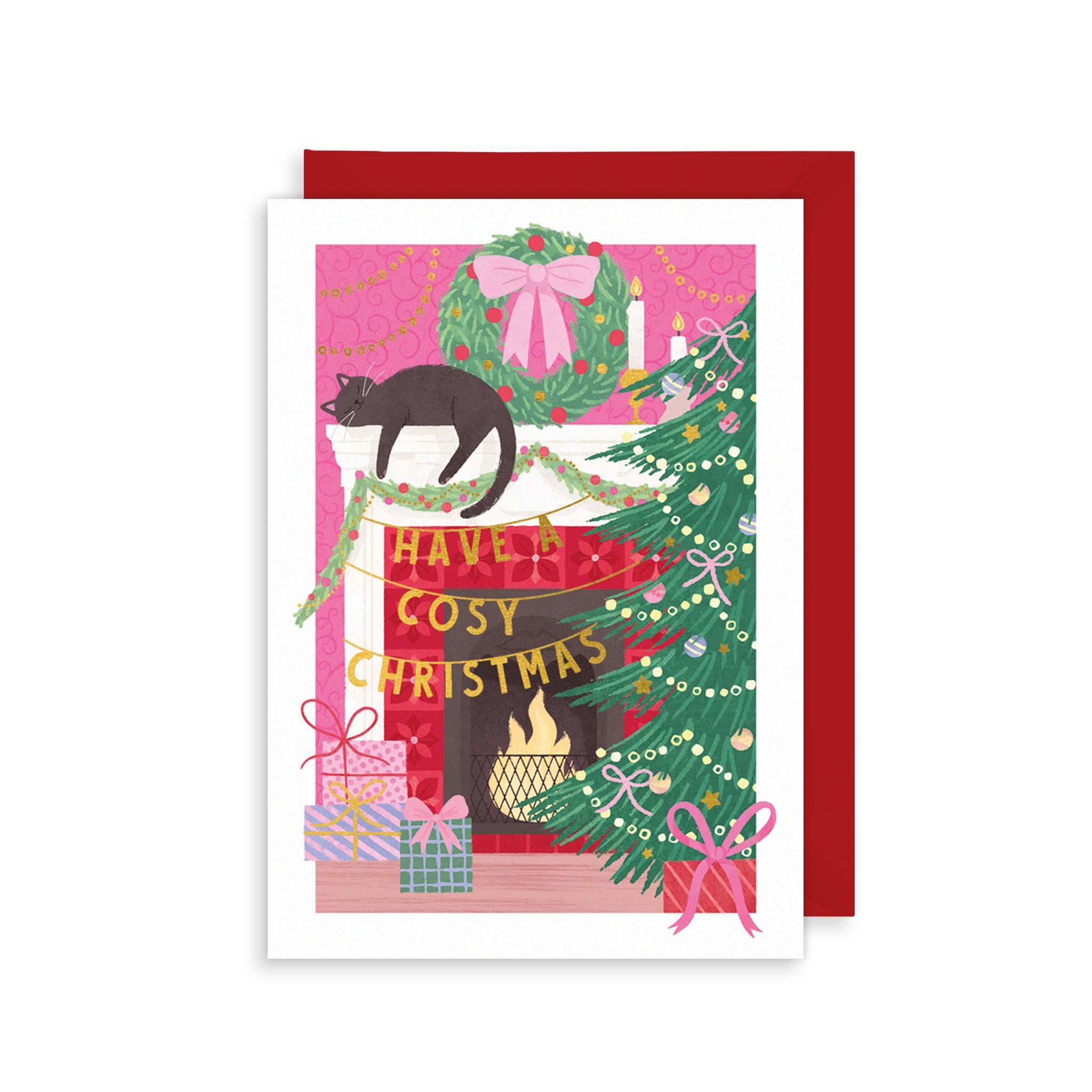 Cosy Christmas Cats Single Christmas Card