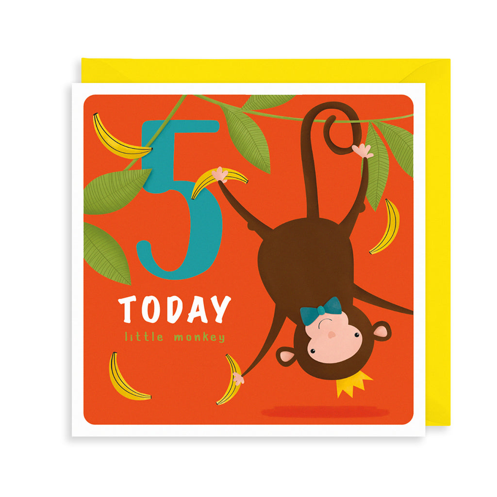 5th Birthday, Monkey Greetings Card The Art File