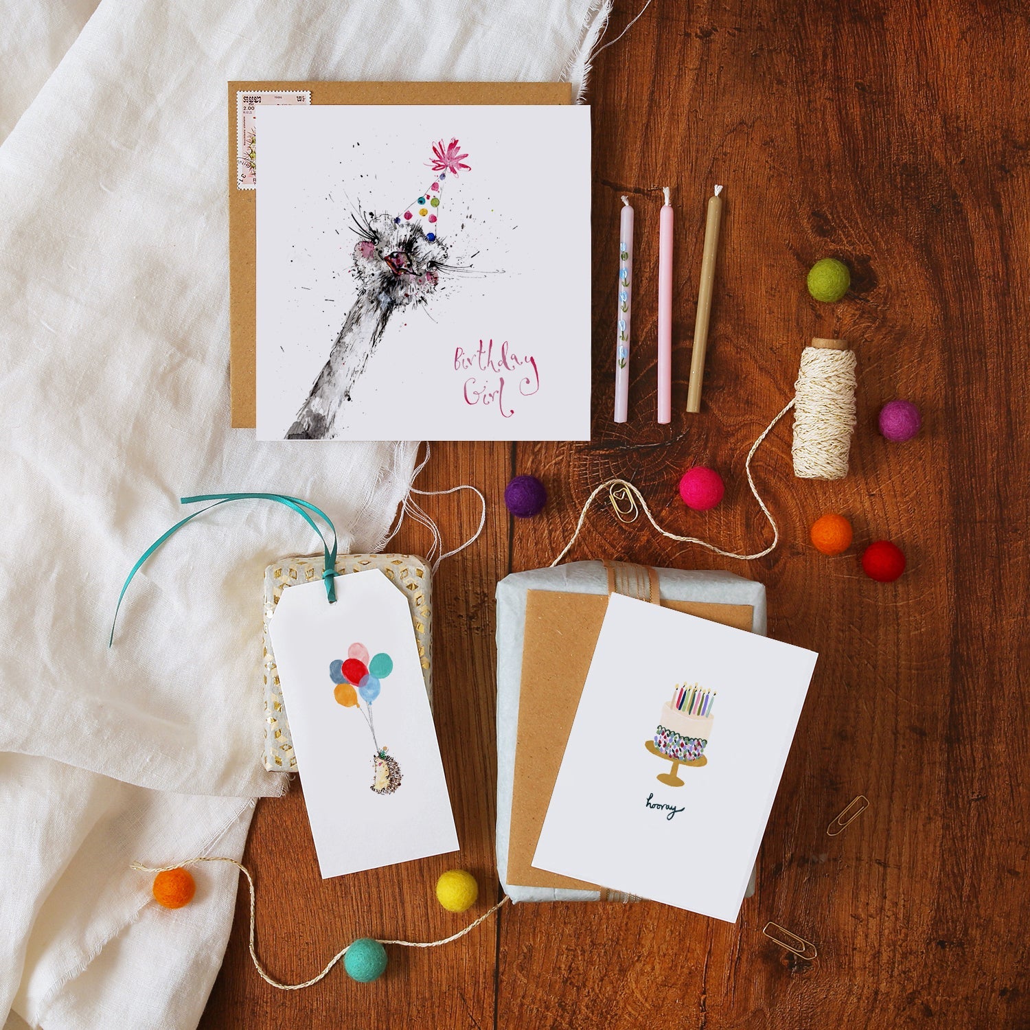 Ostrich Birthday Girl Birthday Card