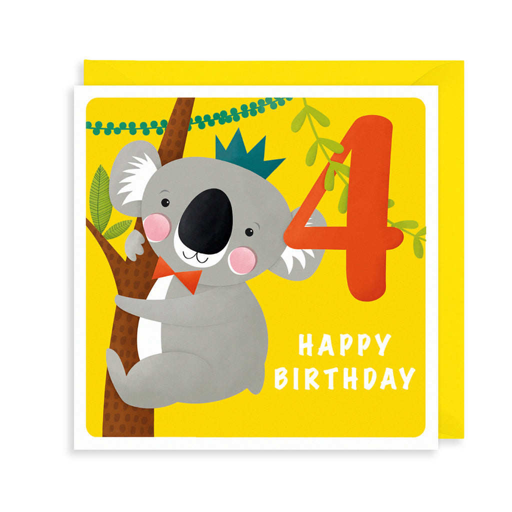 4th Birthday, Koala Greetings Card The Art File