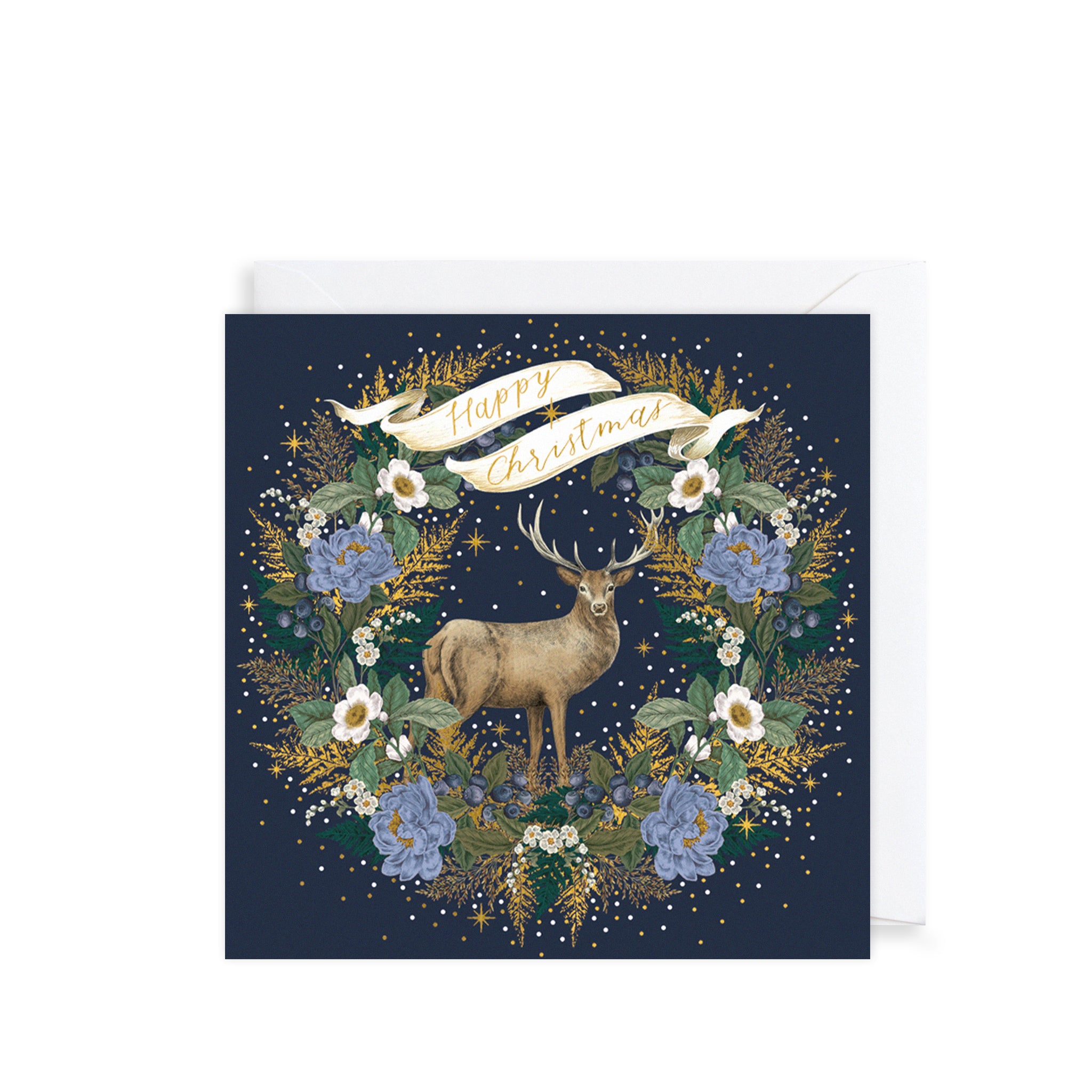 Deer & Wreath, Christmas Charity Cards