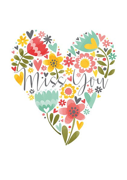 Miss You Greetings Card The Art File