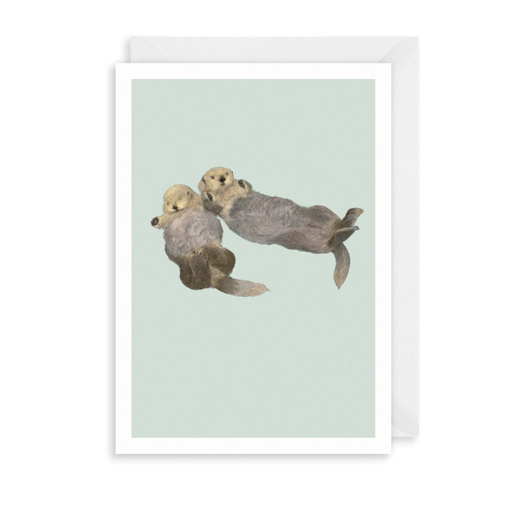 Sea Otters Greetings Card The Art File