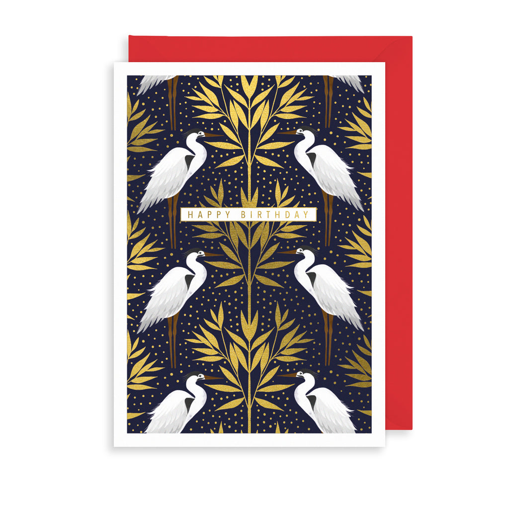 Heron Pattern Greetings Card The Art File