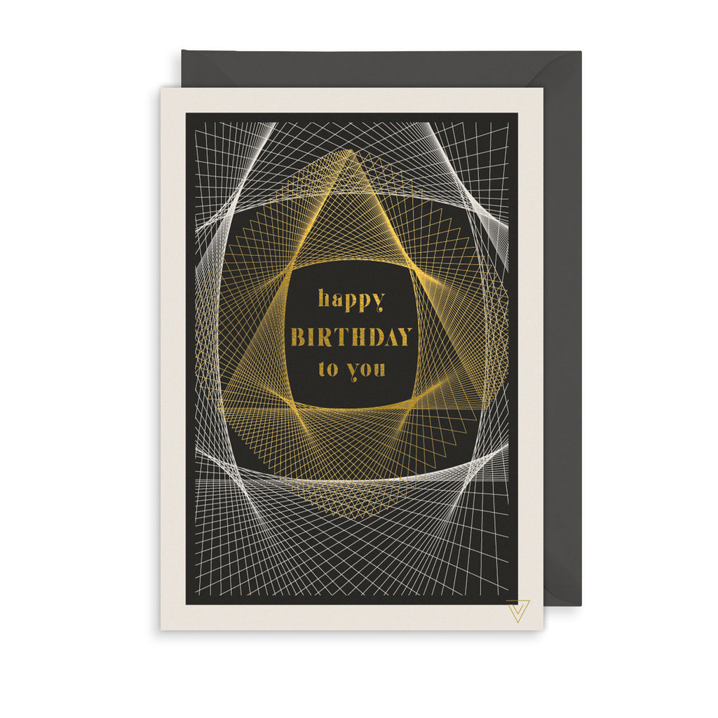 Gold Birthday Greetings Card The Art File
