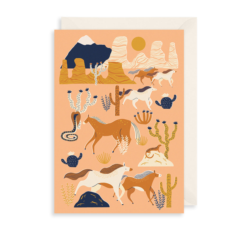 Western Animals Greetings Card The Art File